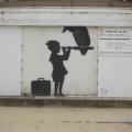Oeuvre de Banksy à la plage de Calais
