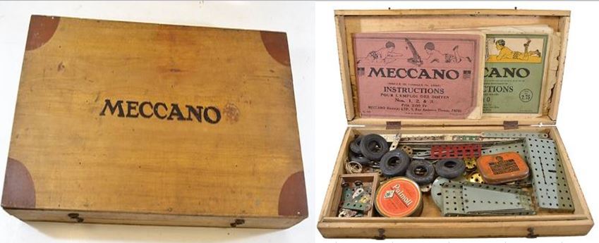 Boîte en bois de Meccano