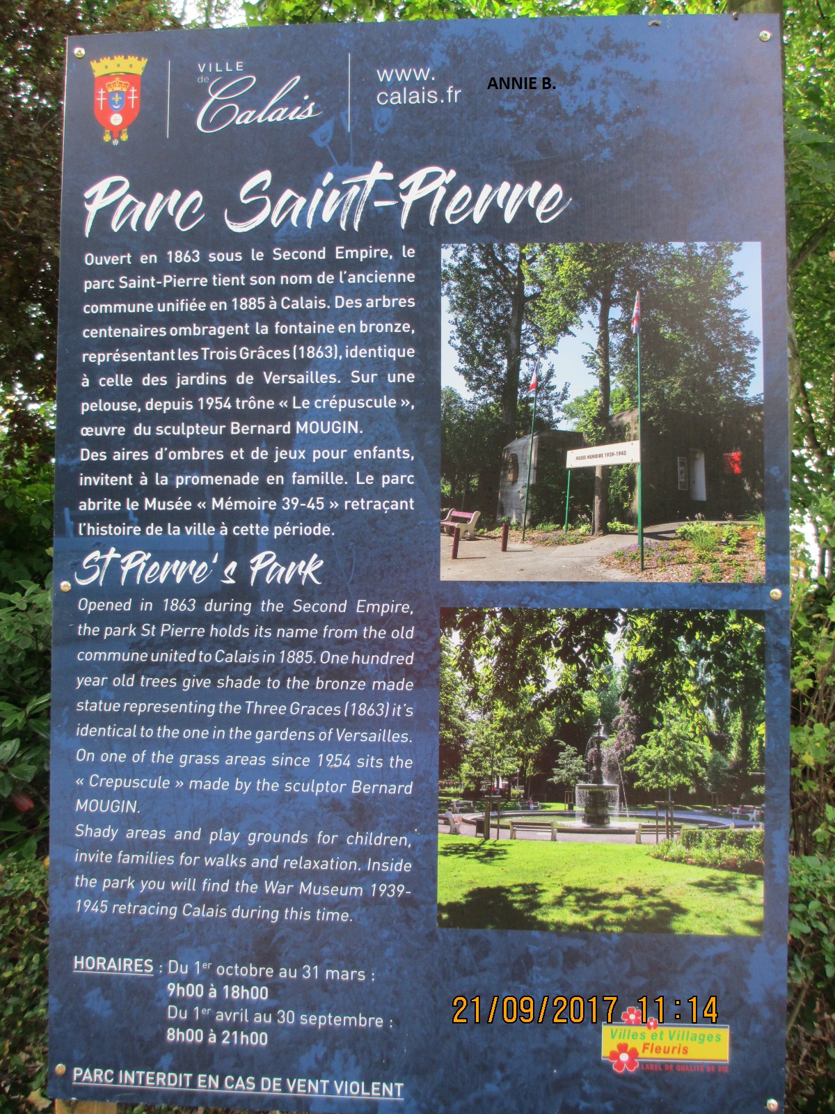 Informations sur le parc Saint-Pierre