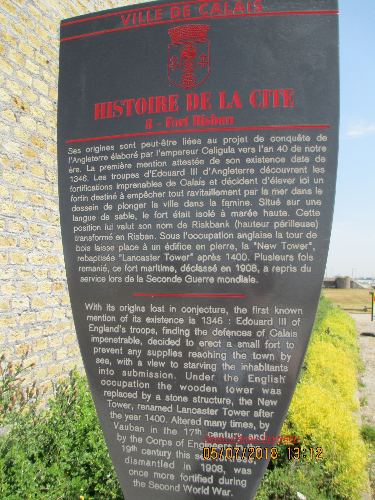 Panneau d'infos sur le Fort Risban
