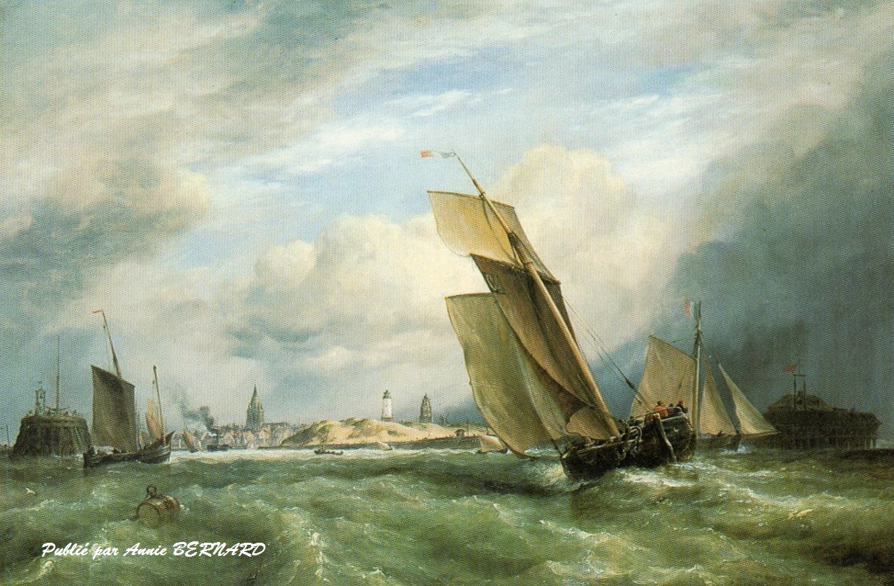 Une peinture sur la mer et Calais