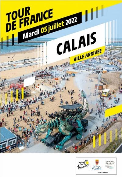 Affiche pour le passage du tour de France à Calais en 2022