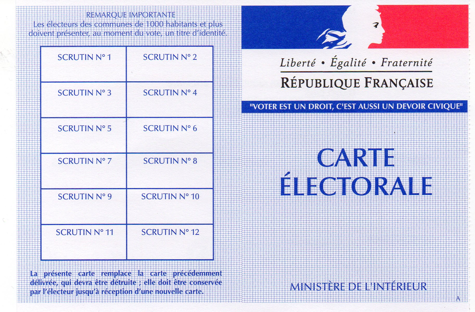  Carte d'électeur