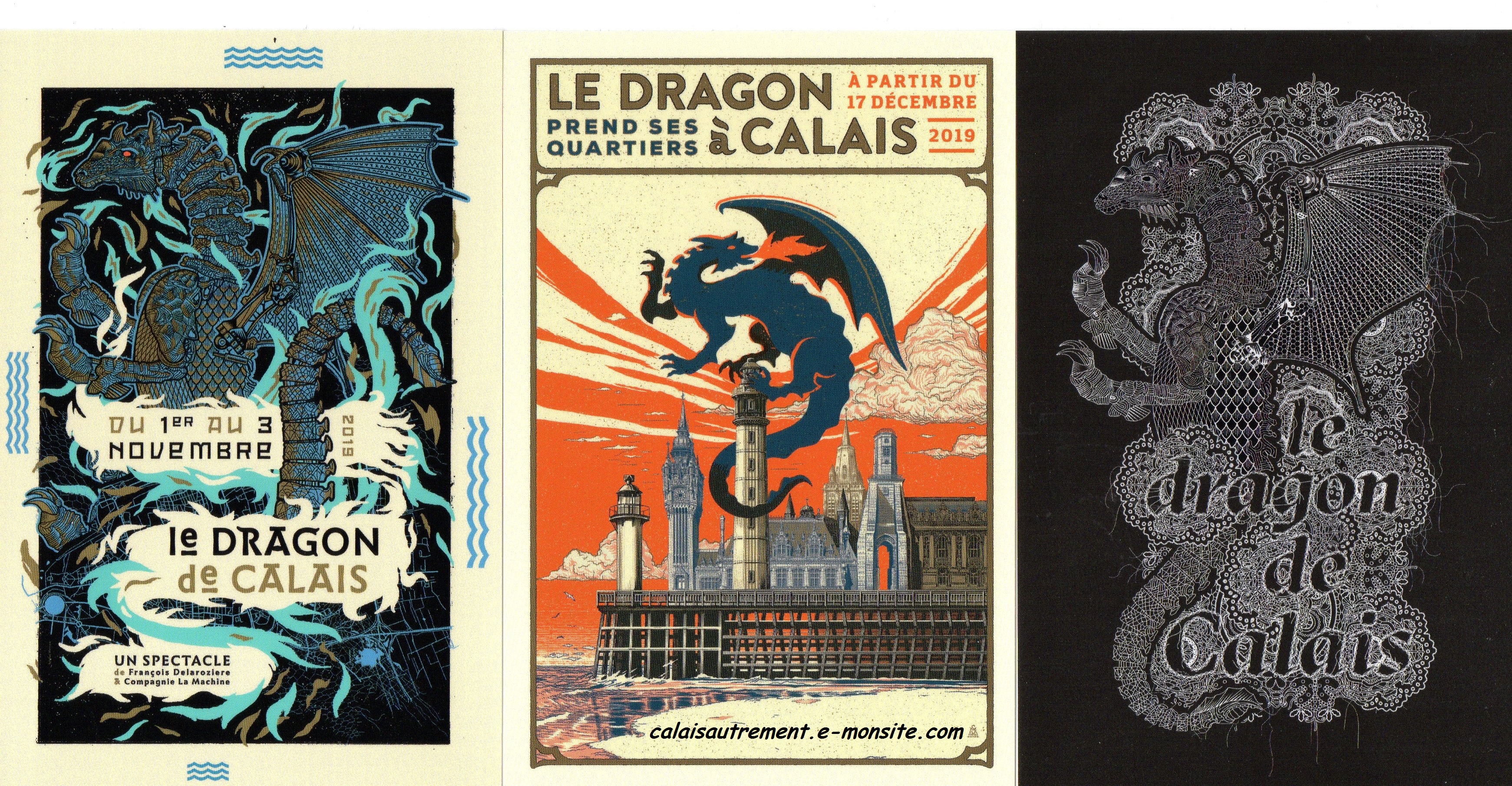 Cartes postales sur le Dragon de Calais