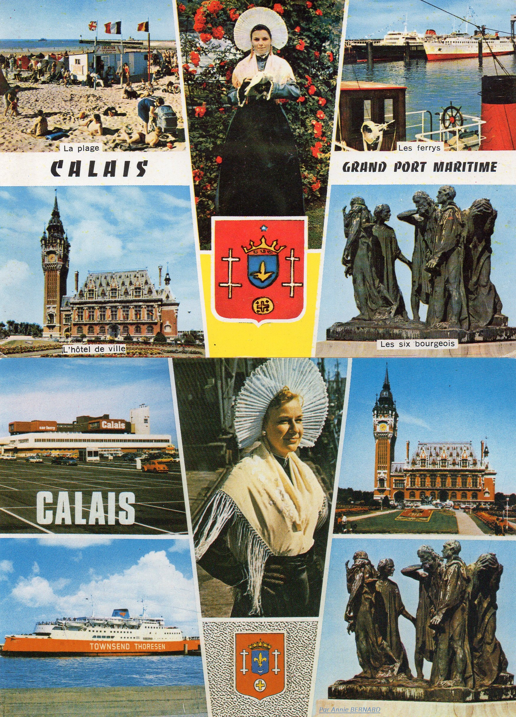 Carte postale sur le Courgain maritime de Calais