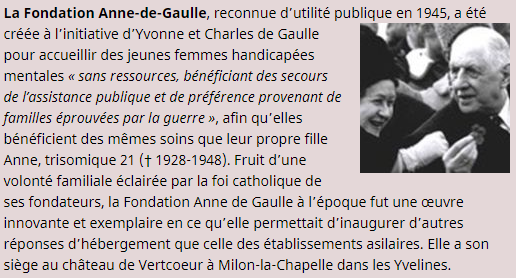 Créée en 1945, fondation Anne De Gaulle