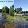 La rivière la Creuse à Tournon Saint Martin au début du mois d'août 2022