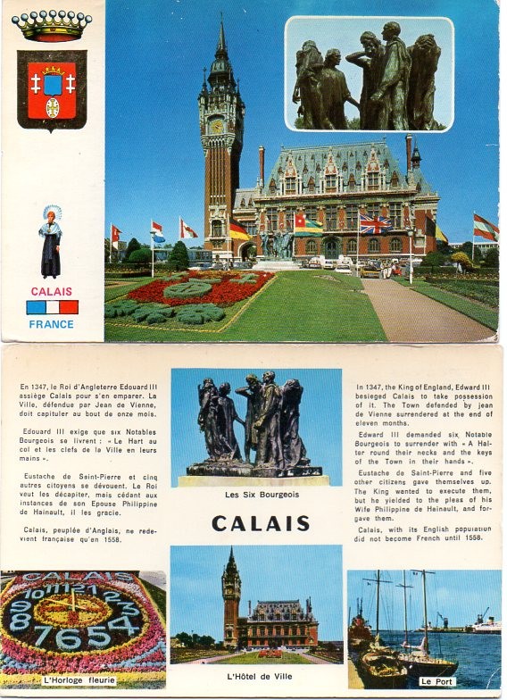 La mairie et l'histoire de Calais en carte postale