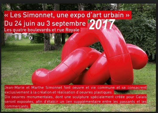 Affiche pour l'exposition des oeuvres des  Simmonet dans Calais