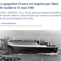 Baptême du France par Madame De Gaulle le 22/08/1962