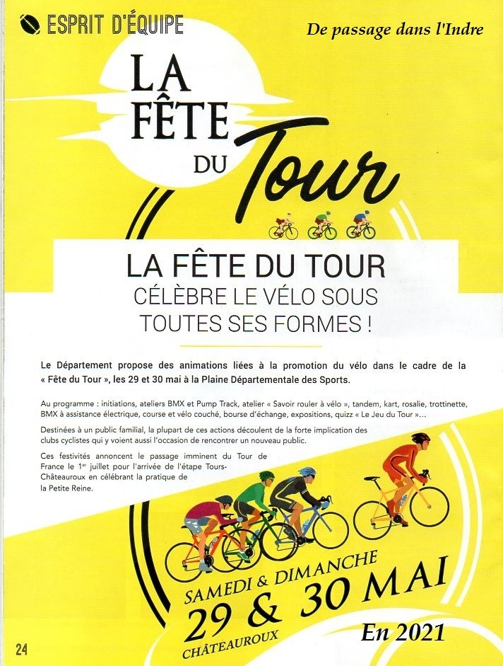 Passage du tour de France dans l'Indre en 2021