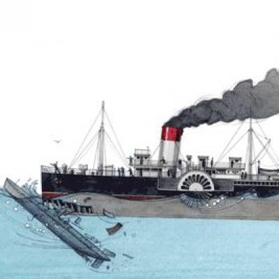 Le naufrage du sous-marin le Pluviôse en mai 1910 au large de Calais