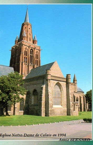 Carte postale de l'église Notre-Dame de Calais en 1994