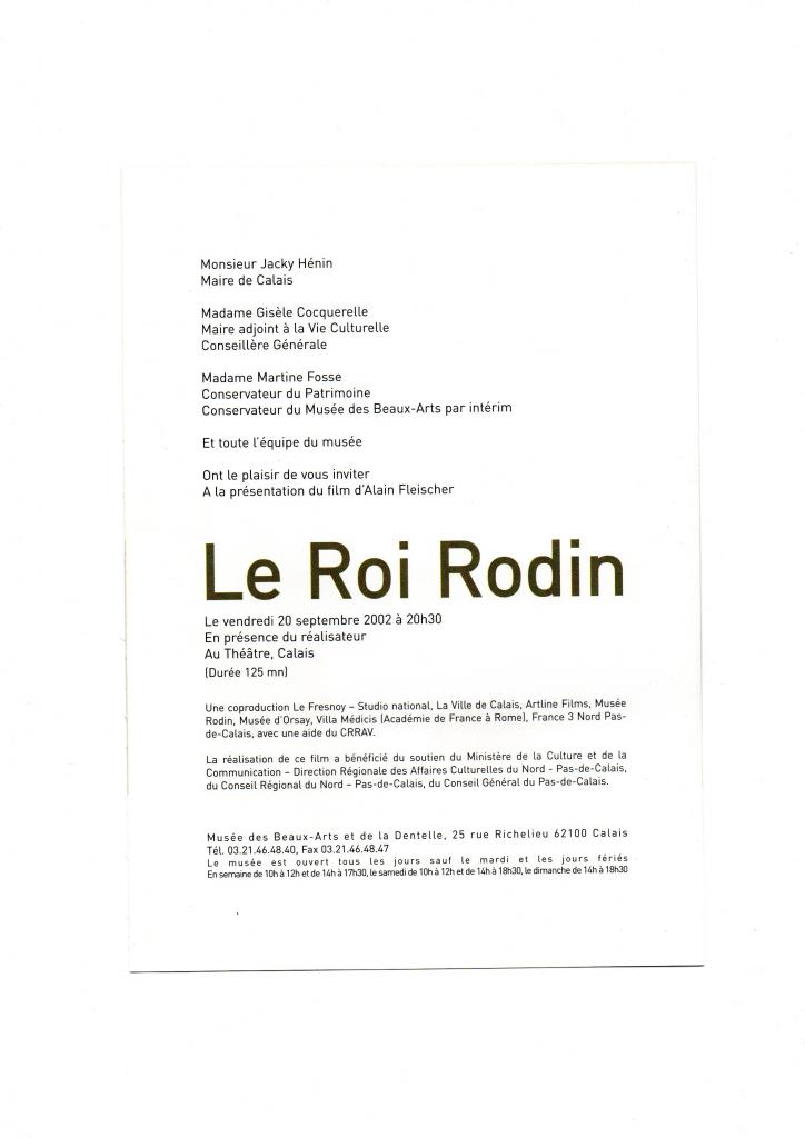 Le Roi Rodin en 2002, film de Alain Fleischer