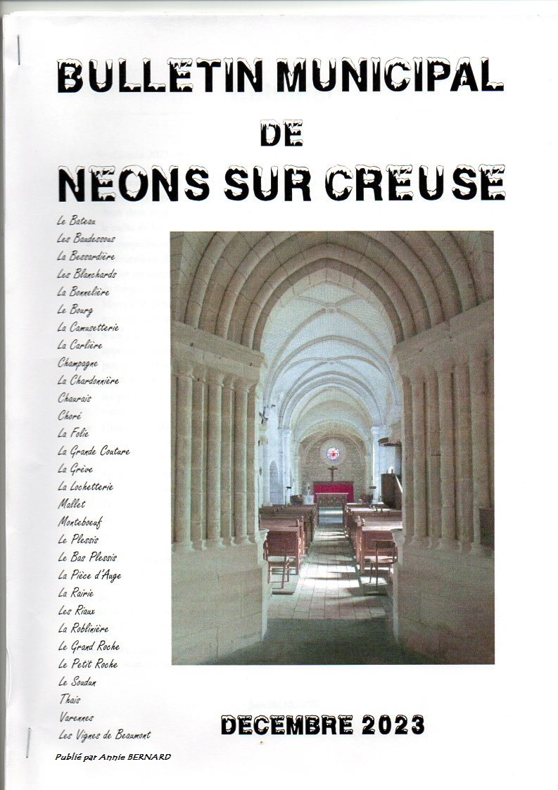 Bulletin municipal 2023 de Néons sur Creuse (36)
