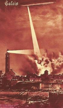 Calais bombardé en 1914-1918 par des Zeppelin