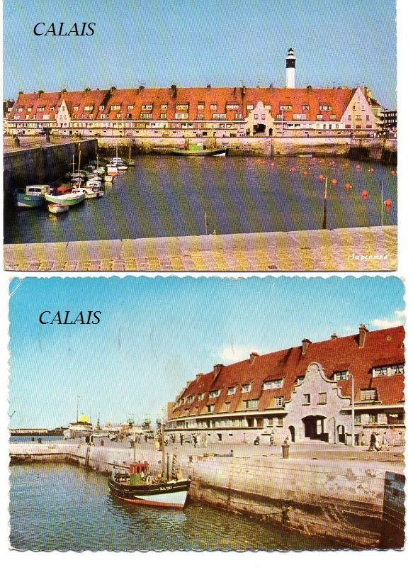 Cartes anciennes du courgain maritime de Calais en 1964