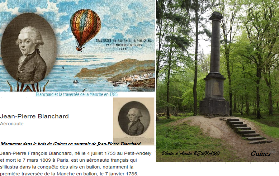 En 1785, la traversée en ballon de Blanchard et Jefferies