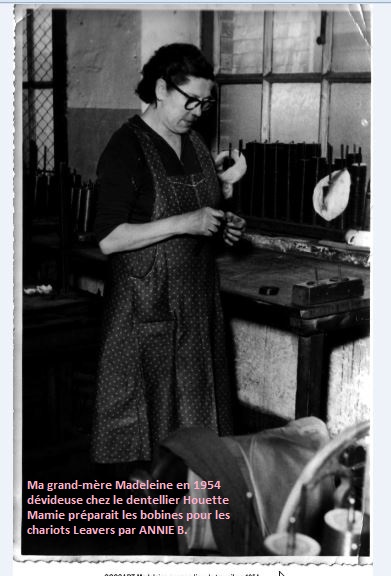 Madeleine ma grand-mère dévideuse en dentelle chez Houette en 1954
