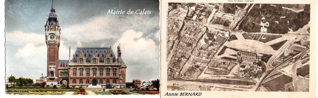 Cartes postales sur la mairie de Calais