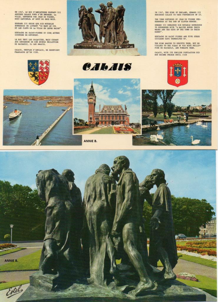 Cartes postales des six bourgeois de Calais