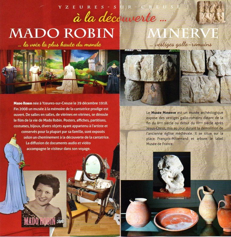 Musée de la cancatrice Mado Robin , et du musée Minerve de Yzeures sur Creuse (37)